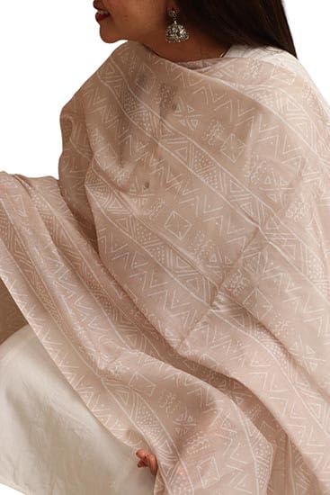 taniva Cream Chanderi Dupatta for Women – Digital Print, Handcrafted Tassels, Lightweight Ethnic Stole, Trendy Indian Dupatta for Festival, Party & Formal Wear, Traditional Scarf for outfits-picture-21