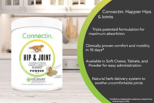 Inclover Connectin Hip And Joint Supplement For Dogs. Combines Glucosamine, Chondroitin And Hyaluronic Acid With Herbs For Comfort And Mobility #TOP5