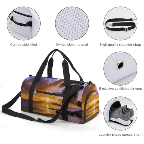 Gym Bag for Men Women Travel Duffle Bag Lightweight Weekender Duffel Bag Tropical Hawaii Palm Tree Carry on Bag3