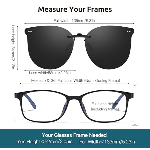 Polarized Cat Eye Clip On Sunglasses for Women Over Prescription Glasses UV Protetion Rimless Non-Flip Up SG31673