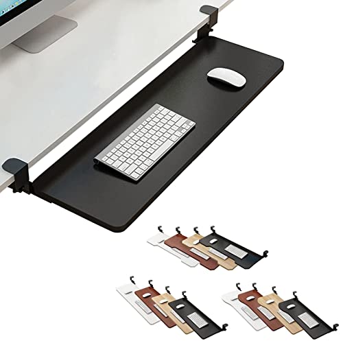 4 soportes deslizantes para bandeja de teclado para una fácil instalación por niñas debajo del escritorio, cajón de teclado deslizante con extensor de bandeja de mouse, color blanco, 75 x 25 cm
