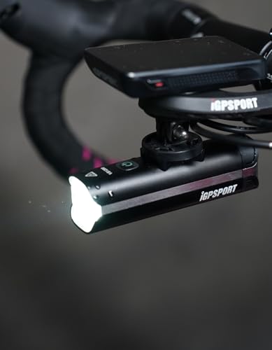 iGPSPORT VS1200 Smart Bike Light, Bluetooth 1200Lumens Super Bright 5000mAh Rechargeable Bicycle Headlight for Night Riding Road Mountain Bike, Black