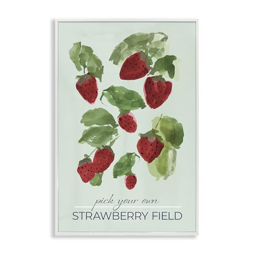 Stupell Industries 'Strawberry Field Pick Your Own'�A�z����W�[�N���[�A�[�g�A�z���C�g�A30.5 x 18�C���`�A�|���₷�����A�č����ALucille Price