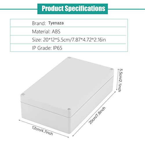 Anschlussdose, 15 Größenauswahl Abzweigdose Wasserdichtes IP65 Abzweigkasten ABS Elektrisches Anschlusskästen DIY Kunststoff Fall Verdrahtungs Verteilerkasten Aufputz Schalter Box (20 * 12 * 5,5cm)