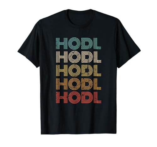 Distressed Retro 60s/70s BTC ETH Crypto Hodl Maglietta