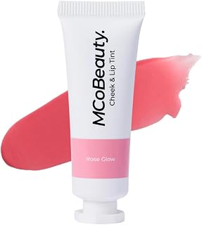 MCoBeauty - Cheek and Lip Tint - Dewy Gel-Cream Formula for Buildable Color - With a Soft Radiant Finish - Rose Glow Shade - Tinta para Labios, Liquid blush for Cheeks & Lips