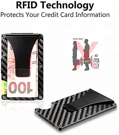 Minimalistic Wallet (YELLOW) - RFID Blocking, Carbon Fiber Wallet, Slim Money Clip, Aluminum Metal Wallet, Front Pocket Wallet, Business Card Holder, Credit Card Holder (Yellow) image 4