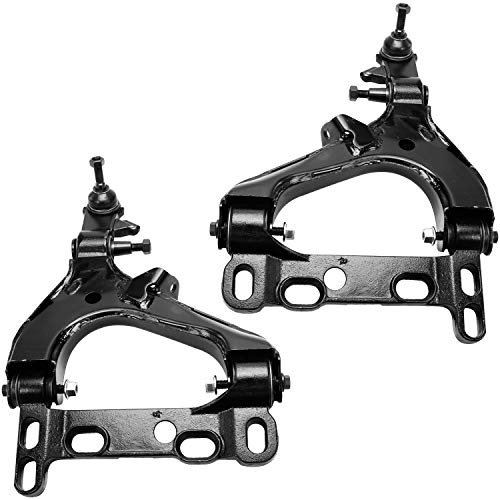 Image of Detroit Axle - Front 8pc Control Arms Kit for Chevy Trailblazer EXT GMC Envoy XL XUV Buick Rainier Isuzu Ascender, Upper & Lower Control Arms Upper Ball Joints Outer Tie Rods Replacement