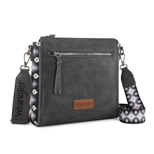 Image of Wrangler Aztec Crossbody Purse Medium Shoulder Bags for Women Western Handbag with Guitar Strap