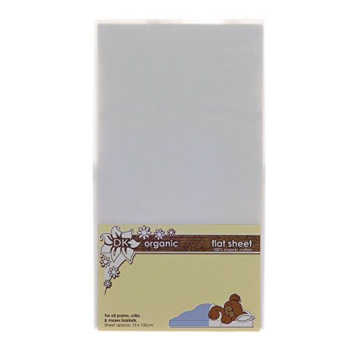 DK Glovesheets Drap plat pour landau et berceau Blanc bio