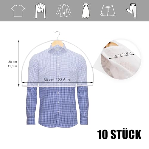 Kleidersäcke, 10 Stück Weiße Schultercover Schulterabdeckung, Durchsichtige Schulterschutzhüllen für Anzüge Kleider Mäntel Sakkos Hemden Abendkleider