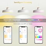DiCUNO MR16 Ampoule intelligente, changement de couleur WiFi & Bluetooth LED Ampoule de lumière de piste, Alexa & Assistant Google Compatible, RGBCW Dimmable avec l'application, base GU5.3, 5W (40W Équivalent), boîte de 4