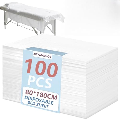 Lot de 100 Draps Jetables, épaisses Feuilles de Massage Jetables, Draps de Lit Jetables en Tissu Non Tissé, Draps de Massage Jetables pour SPA, Tatouage,...