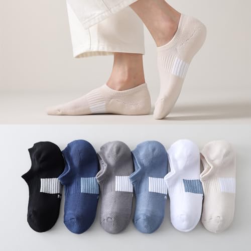 Image of EPEIUS Thick No Show Socks for Women Athletic Ankle Socks Cushioned Running Low Cut Non Slip Footies 3 /6 Pairs