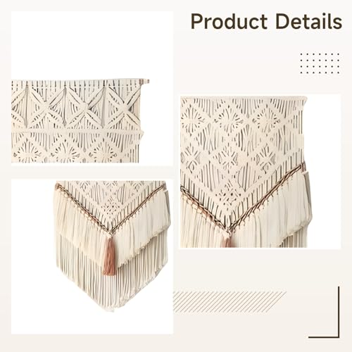 Tapisserie en macramé tissée main 80x45cm pour mur de chambre - 2