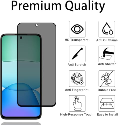 Image of ZARALA Privacy Tempered Glass Screen Protector for Vivo X300 Pro (6.78 Inch) with Edge-to-Edge Protection Coverage and Easy Installation kit, Pack