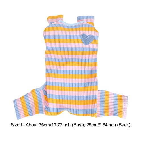 VILLCASE Pijama Cachorro Listrado Filhote de Cachorro Macacão de Quatro Pernas Macacão Macacão Roupa