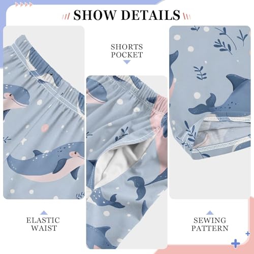 ALAZA Blue Whale and Grass Pajamas Bottoms with Pockets Comfy Pjs Sleepwear Elastic Waistband Pajamas Pants Lounge Pants4
