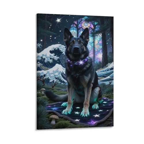 Chien de berger Tableau Murale MEFESE Toile 3D pour une Ambiance Chaleureuse