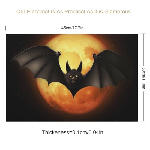 Sets de table d'Halloween en PVC lavables en vinyle tissé durable pour dîneurs - 3