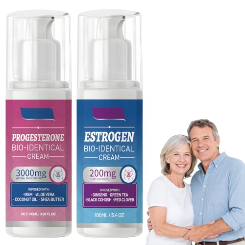 2 Stück à 100 ml Östrogen Creme Progesteron Creme Speziell FüR Frauen Entwickelt Mit Einer Leichten Textur Die Dazu BeiträGt Die Stimmung Zu Regulieren Feuchtigkeit Zu Spenden