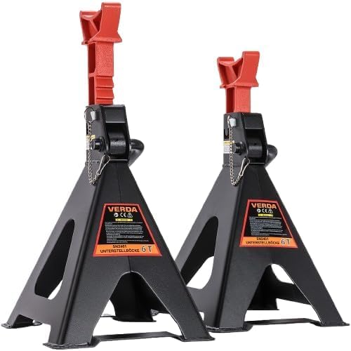 Juego de 2 caballetes de apoyo 6T, 385-600 mm, con seguridad, gato hidráulico, caballete de taller, cambio de neumáticos, caballete profesional, elevador de coche, autocaravana
