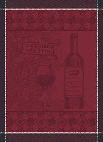 Garnier-Thiebaut, Foire Aux Vins French Jacquard Kitchen Tea Towel, 100 Percent Cotton