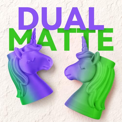 Image of SUNLU Dual Color Matte PLA Filament 1.75mm, Matte 3D Printer PLA Filament, PLA Filament 1kg Spool (2.2lbs), Dimensional Accuracy + /- 0.02mm, Purple Green