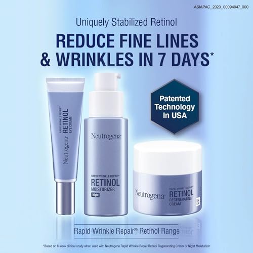 Image of Neutrogena Rapid Wrinkle Repair Retinol Regenerating Face Cream & Hyaluronic Acid Anti Wrinkle Face Moisturizer, Neck Cream, with Hyaluronic Acid & Retinol, 1.7 oz (Pack of 3)