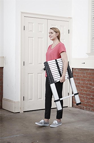 Cosco 20313T1ASE Smartclose Telescoping Aluminum Ladder, (300-Pound Capacity, 12.5 ft. ladder with 16 ft. Max Reach)