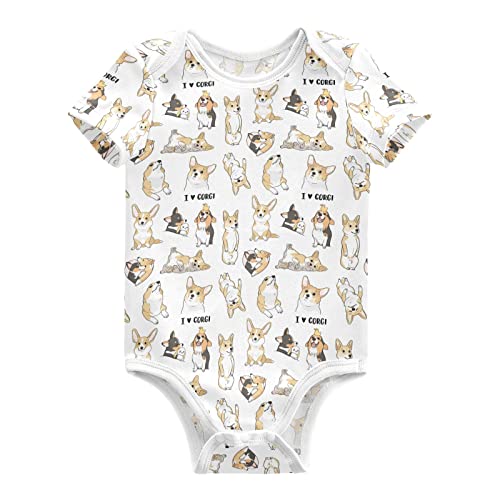 Image of CaTaKu Unisex Baby Short Sleeve Bodysuit Funny Cotton Newborn Clothes Rompers for Baby Boys Girls