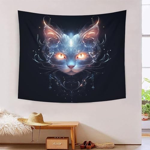 Tissu mural chat 3D relief tapisserie geante decoration pour une ambiance cocooning