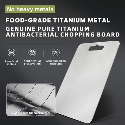 Tabla de Cortar de Titanio Puro para Cocina, Ultra Resistente, Ligera y Apta para Lavavajillas miniatura 3