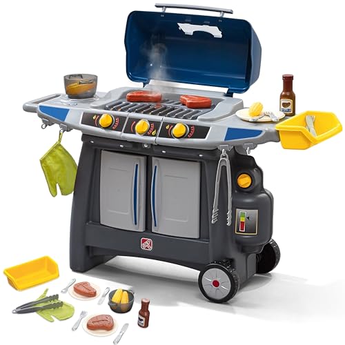 Step2 Sizzle & Smoke BBQ Grill Kids Playset, Indoor/Outdoor Kitch...