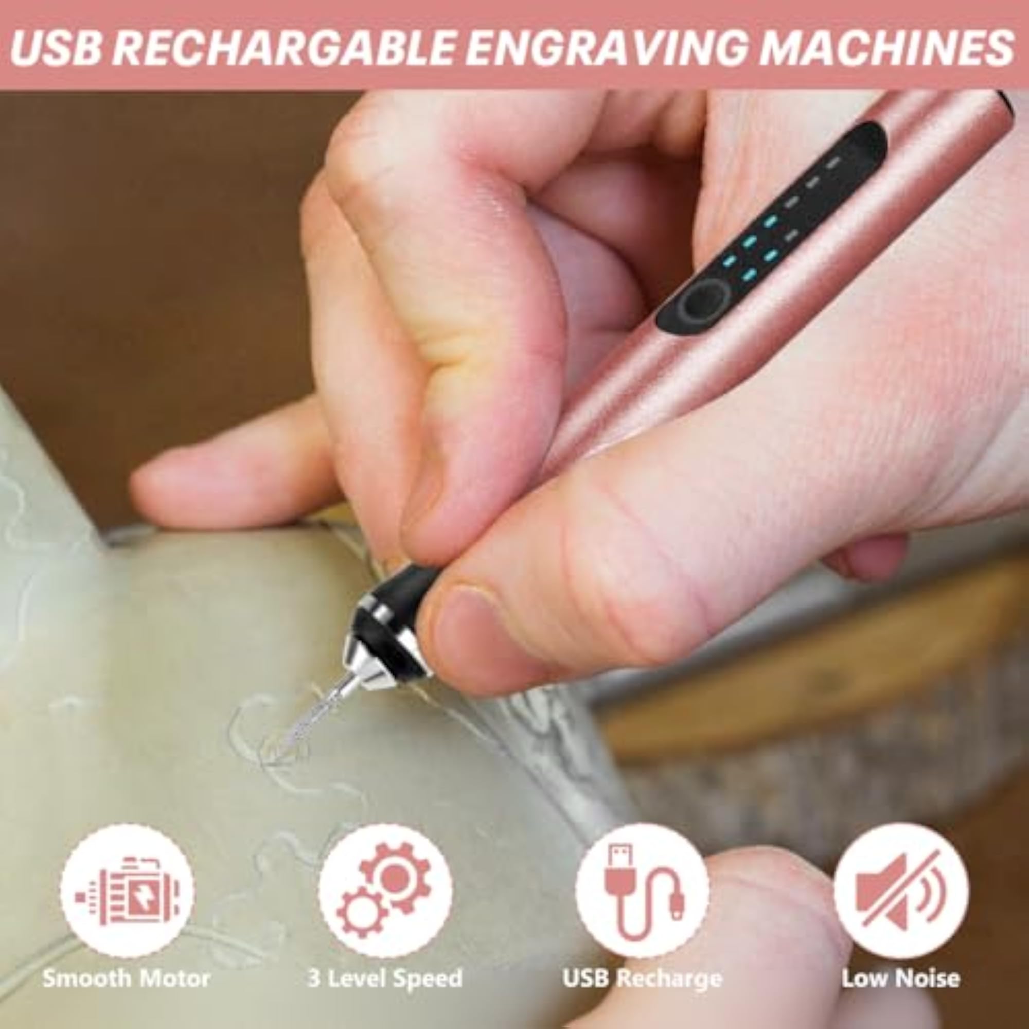 Electric Engraving Pen with 37 Bits