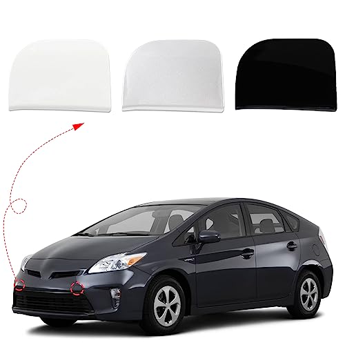 Front Bumper Tow Hook Cover Towing Eye Cap Fit for Toyota Prius XW30 2012 2013 2014 2015 52128-47908 52128-47907 (Silver, Left Driver Side)