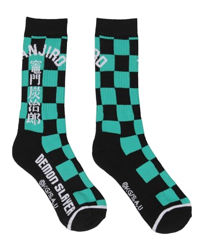 Bioworld Demon Slayer Crew Socks, Demon Slayer Manga Tanjiro And Nezuko Socks, Anime Performance Cushioned Athletic Crew Socks For Men Women 3 Pairs2