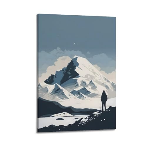 Poster silhouette randonneur pour créer une ambiance montagne moderne 40x60cm