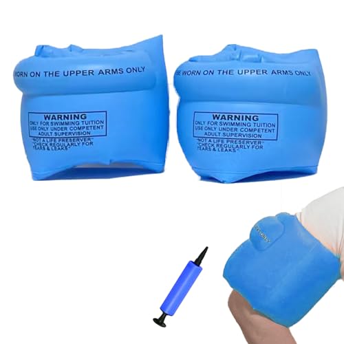 2 Pack Inflatable Arm Floaties Swim Arm Bands Swimming Tube Floater Water Wings for Adult
