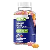 Viteey Glucose Gummies - 4g of Carbohydrates - Fast Acting Alternative to Glucose Tablets - Energy and Blood Sugar Support - Vegan, Gluten Free, Gelatin Free - 60 Count