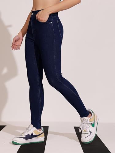 Image of Dolce Crudo Women's Skinny High Rise Bleached Cropped Stretchable Denim Jeans