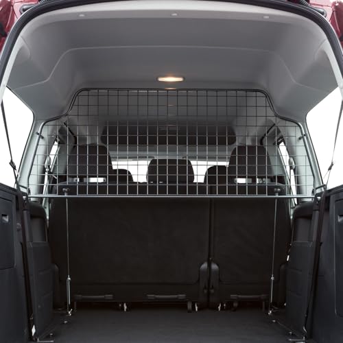 Travall Hundegitter für Volkswagen Caddy 2003-2020, fahrzeugspezifisches Trenngitter für den Kofferraum aus Stahl, passgenau für sicheren Hundetransport
