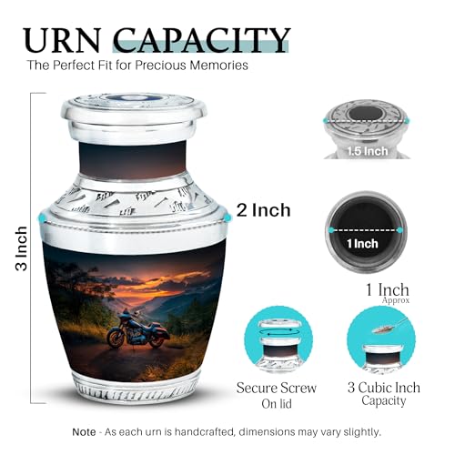 Image of Bike Urn Human Remain Urn 3 Inch 4 Qty | Unique Urns for Ashes Decorative Urns for Mom & Dad