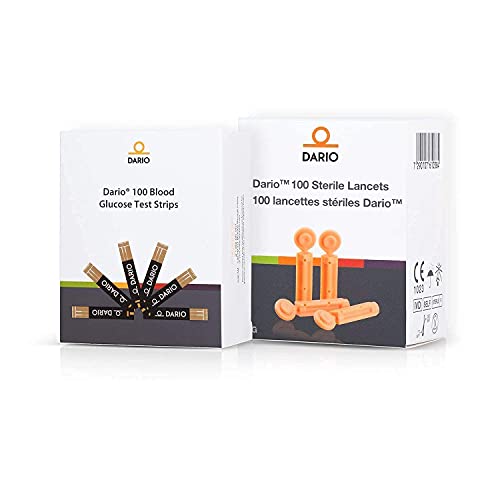 Dario Test Strips and Lancets Bundle Set (100 of Each) for Your Dario Blood Sugar Level Smart Monitoring Kit for Diabetes Care Bundle & Save On Supplies