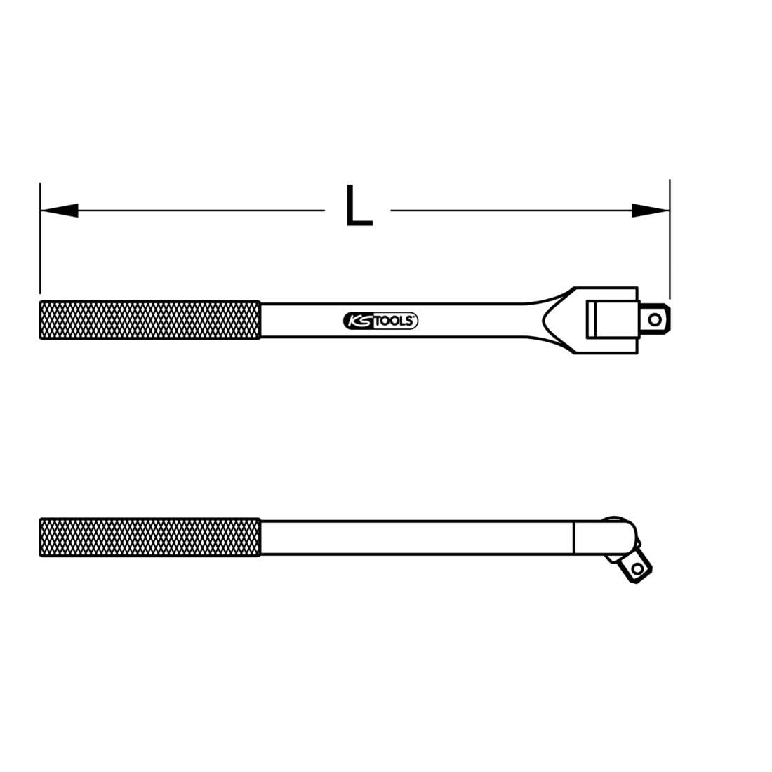 KS Tools 963.1274 Mango insertable articulado BRONZEplus 1/2" 250 mm