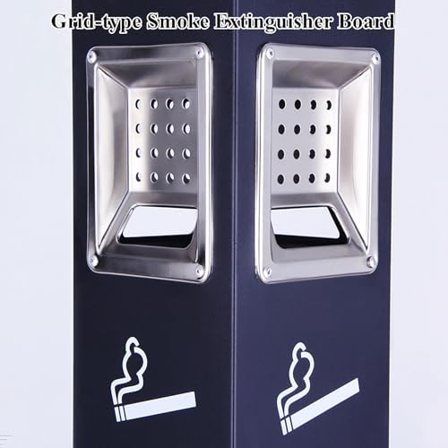 Stainless Steel Outdoor Trash Can & Cigarette Bin with Removable Ashtray, Durable Metal Waste Receptacle for Home, Office & Commercial Spaces, Sleek Silver Design