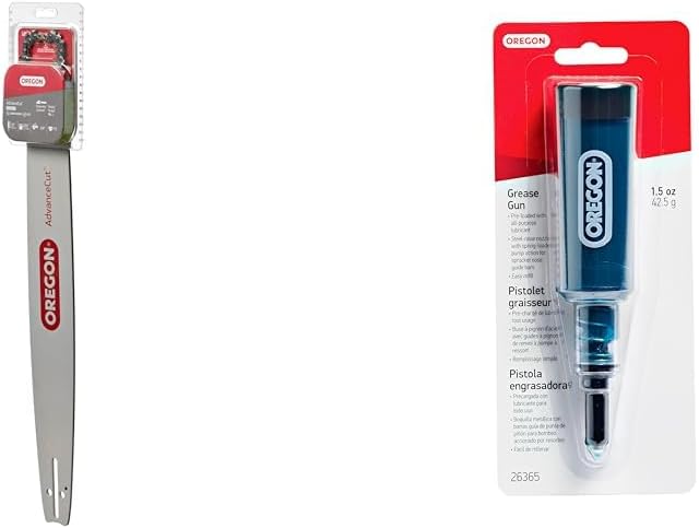 Oregon 20" Chainsaw Guide Bar & Chain Combo with Grease Gun Lubricant for Most Chainsaw Models