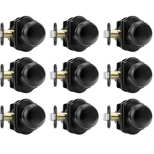 Haidms Black Closet Door Knobs Interior, Passage Interior Door knobs, Matte Black Indoor Closet Doorknobs for Closet or Hall (9 Pack)