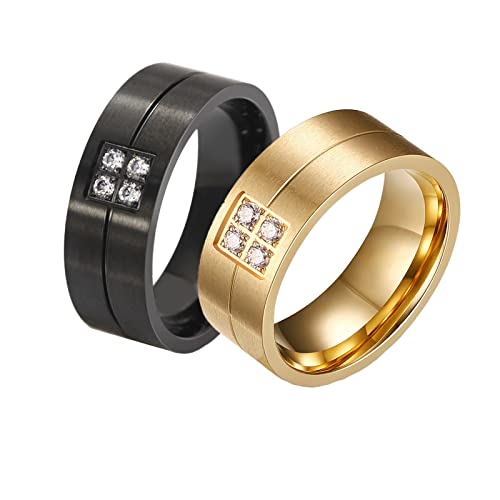 Bague titane pour homme femme 2 anneaux cannelés à porter lors de vos fiançailles