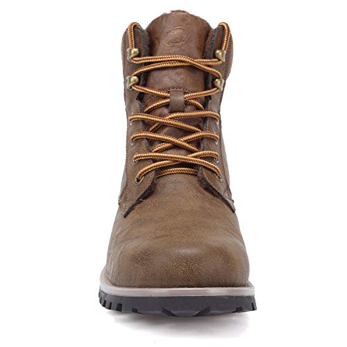 EYUSHIJIA Botas de neve masculinas impermeáveis para uso ao ar livre, Brown-fur Lining, 7.5
